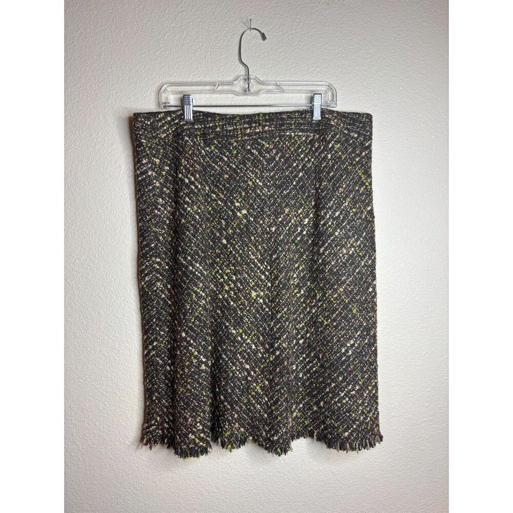 j jill womens tweed wool blend skirt green brown size 18 new with tags